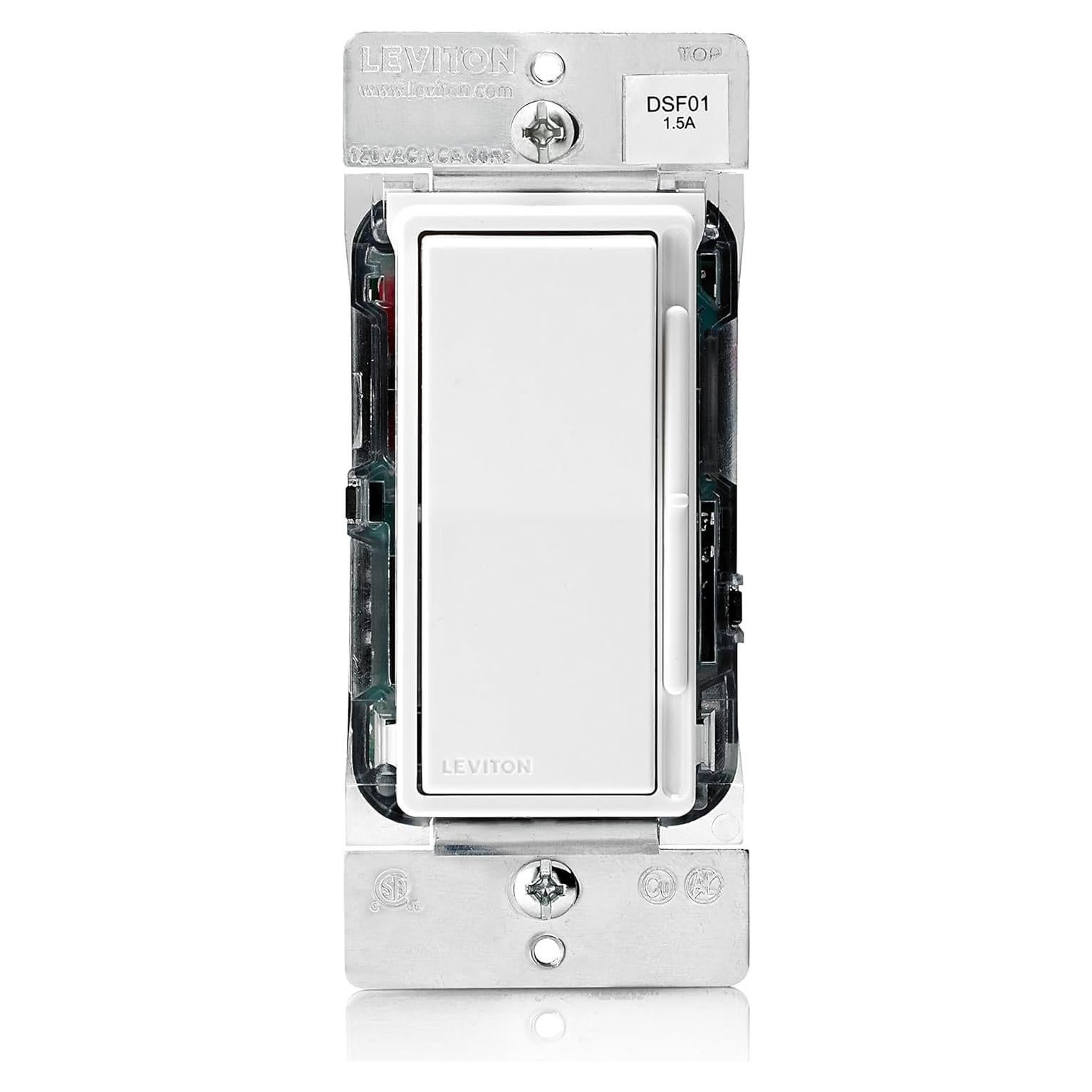 Interruptor de Ventilador de Techo Leviton DSF01-10Z Blanco 3 Velocidades