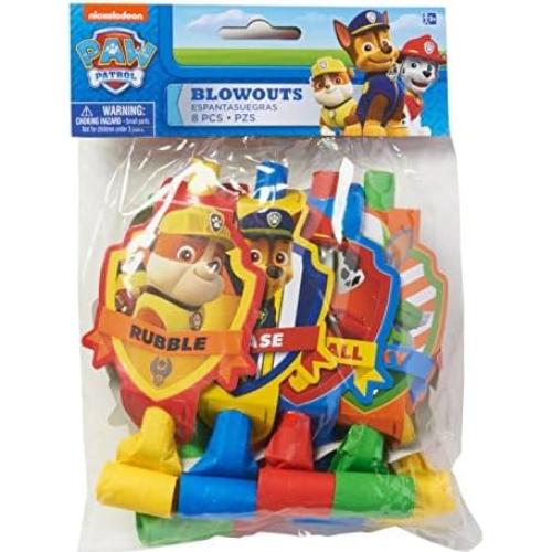 Sopladores de Fiesta Paw Patrol Multicolor - 8 Piezas 12.7 cm