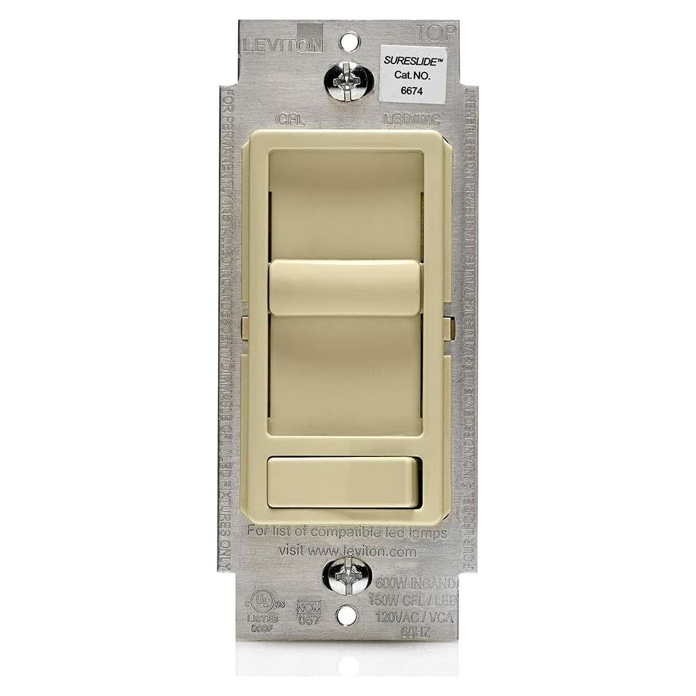 Interruptor Regulador Leviton SureSlide 6674-P0I Marfil 600W