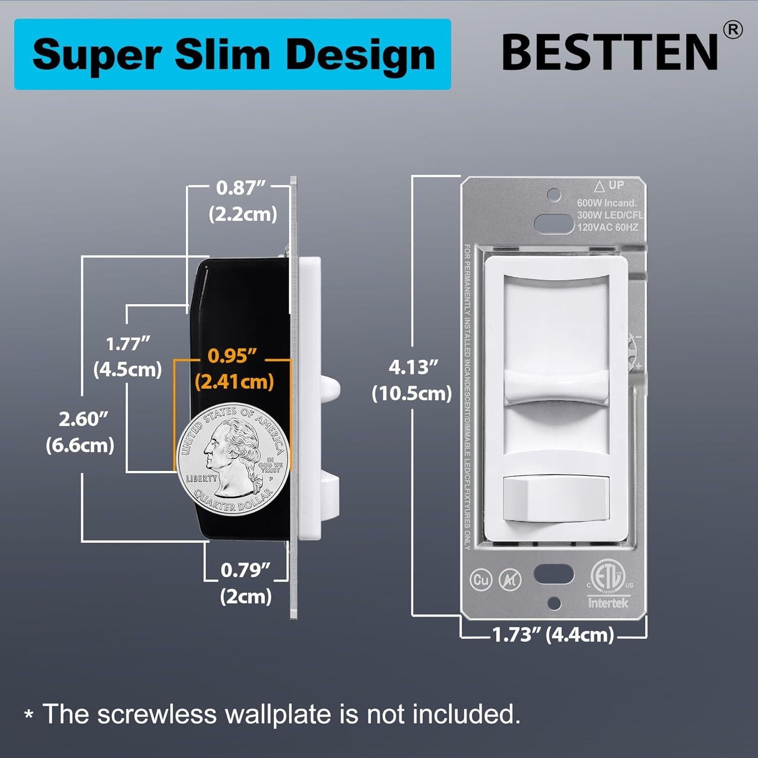 Interruptor Regulador BESTTEN 300W LED y 600W Incandescente
