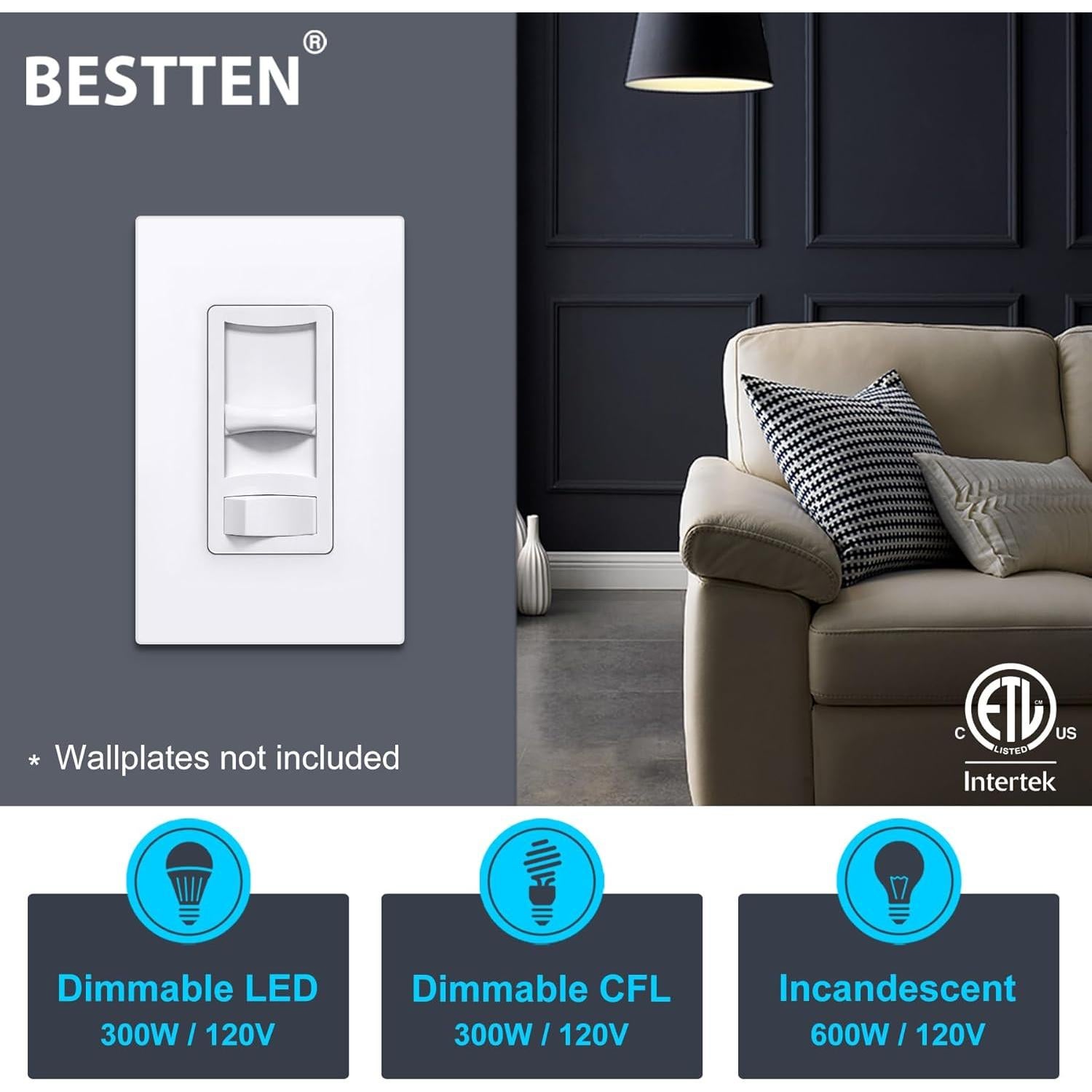 Interruptor Regulador BESTTEN 300W LED y 600W Incandescente