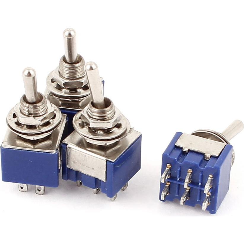 Interruptor de Palanca DPDT uxcell 6 Pines 2 Posiciones 6A 125V