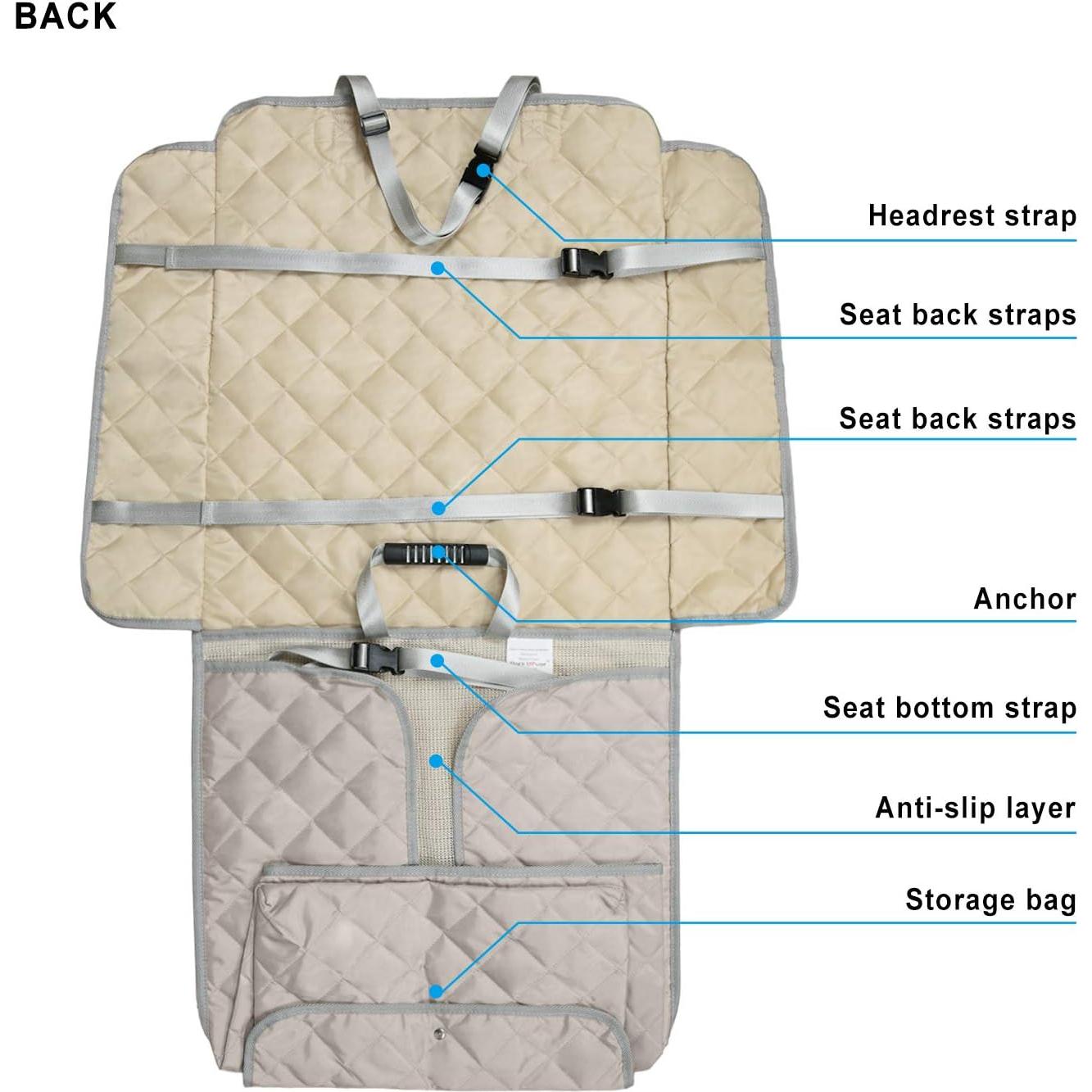 Cubierta de Asiento Delantero para Perros Bark Lover Beige - Impermeable y Antideslizante