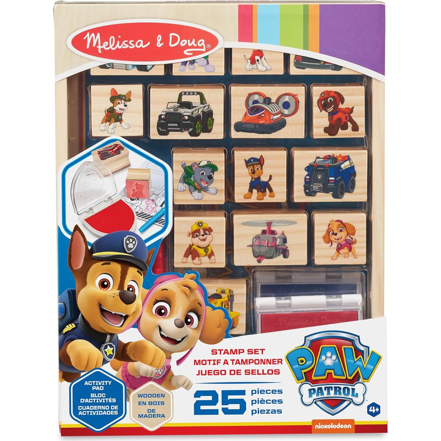 Conjunto de Sellos de Madera PAW Patrol Melissa & Doug 25 Piezas