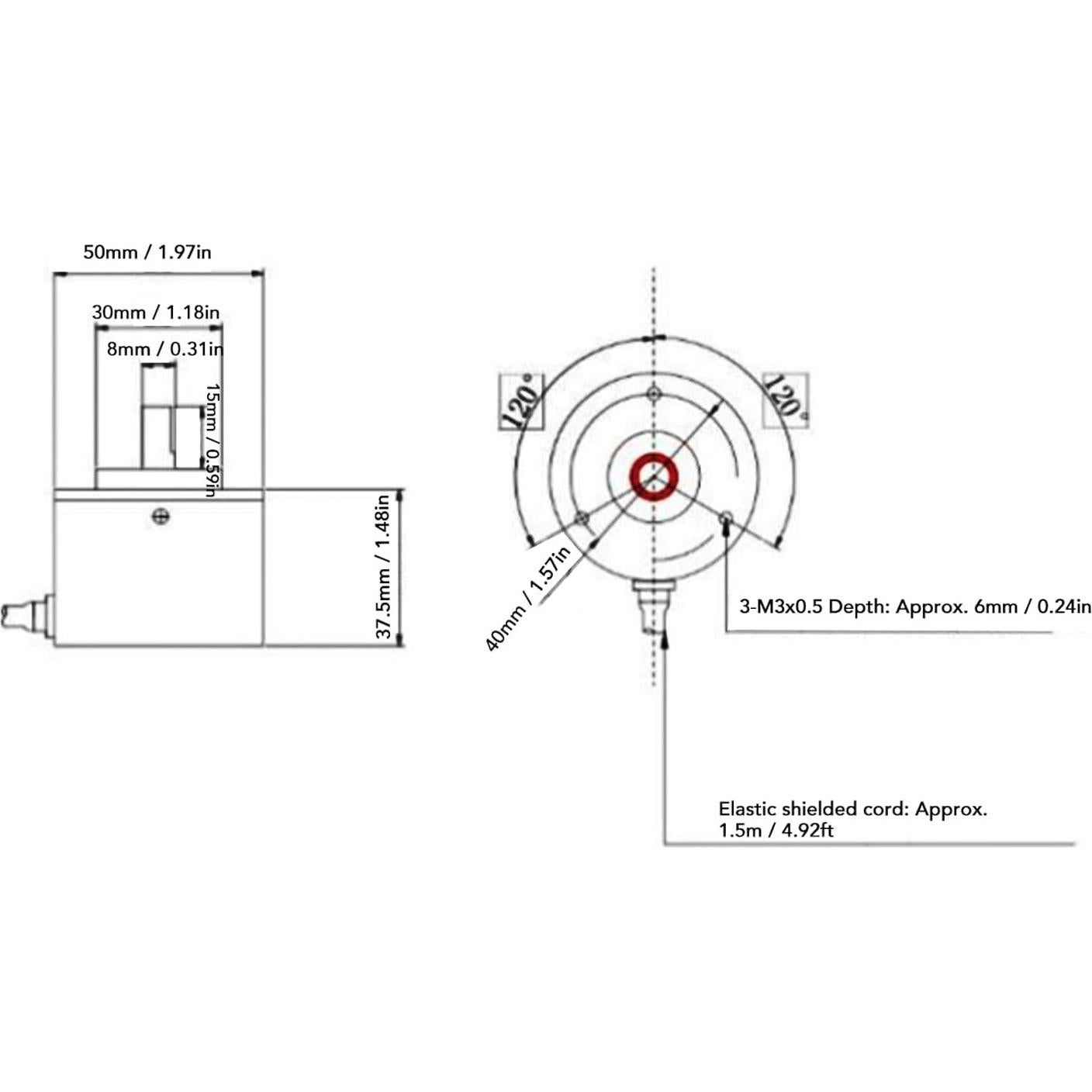 Encoder Rotativo Incremental Acogedor 50mm PNP 2000P/R DC5-24V