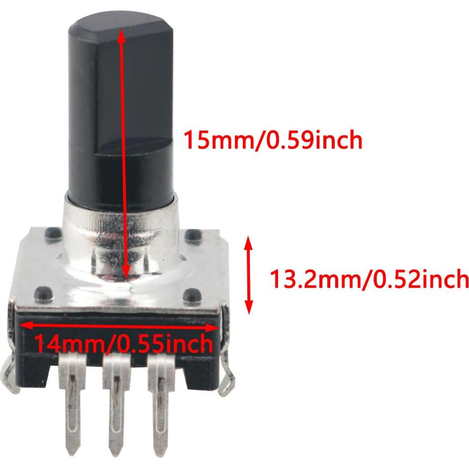 Codificador Rotativo EC12 24 Pulsos 360° 15mm Sin Interruptor