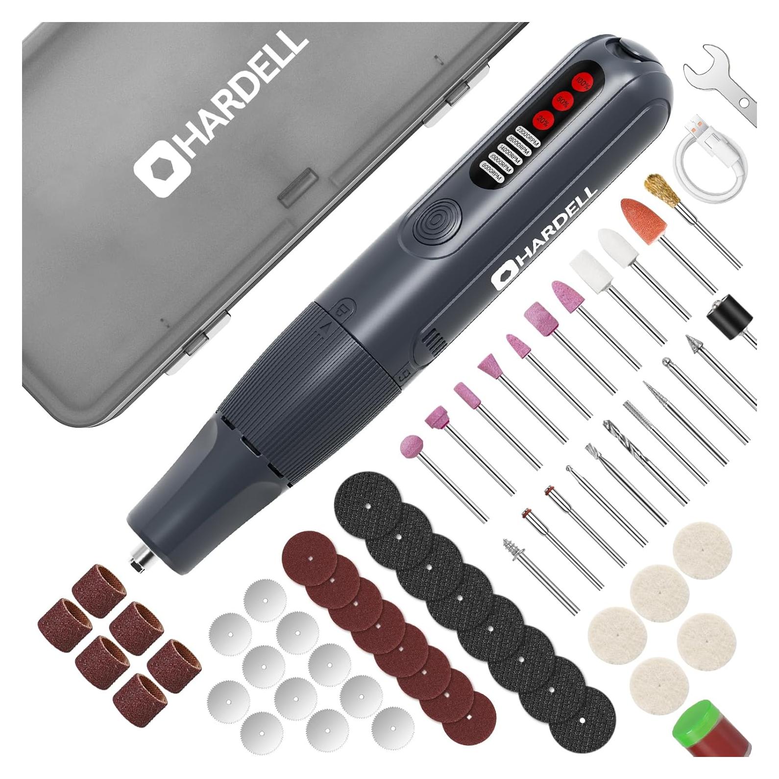 Herramienta Rotativa Sin Cable HARDELL 8V con 61 Accesorios