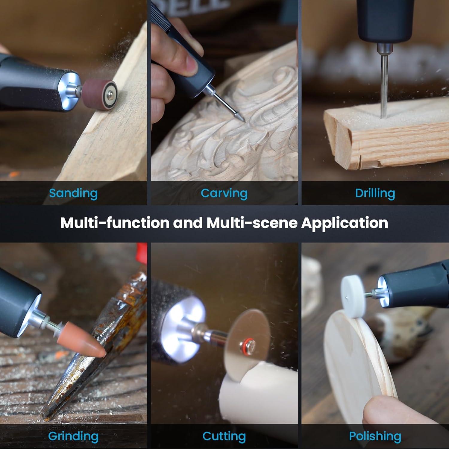 Herramienta Rotativa Sin Cable HARDELL 8V con 61 Accesorios