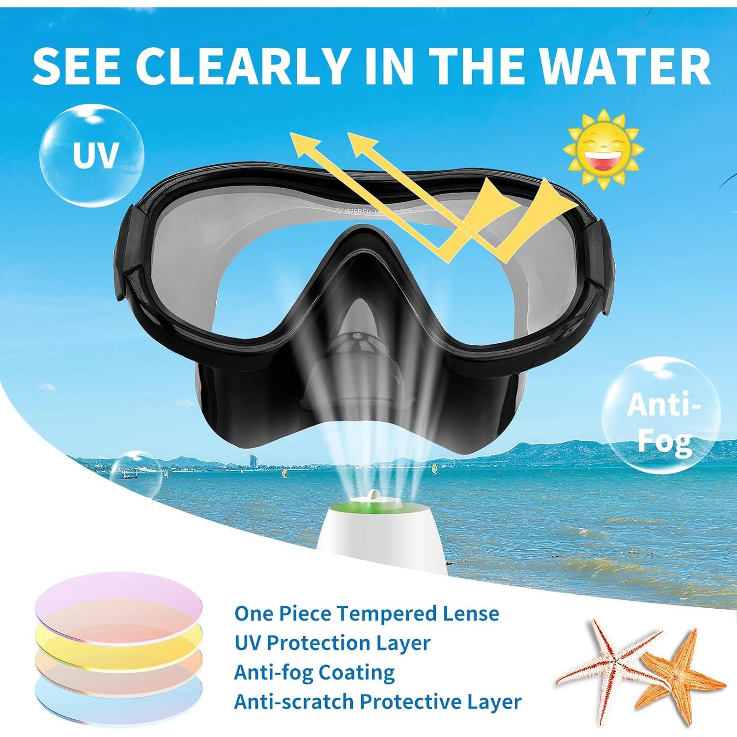 Máscara de Esnórquel Body+ 1397 para Adultos con Correa Ajustable