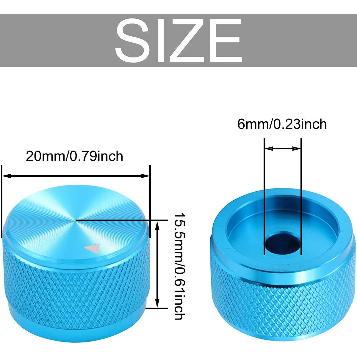 Perillas de Control de Aluminio Azul DKARDU 4PCS 20x15.5mm