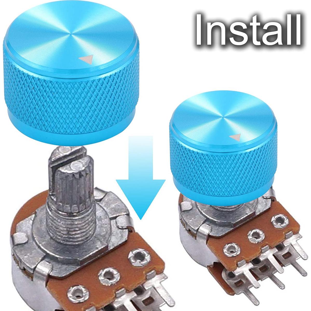 Perillas de Control de Aluminio Azul DKARDU 4PCS 20x15.5mm