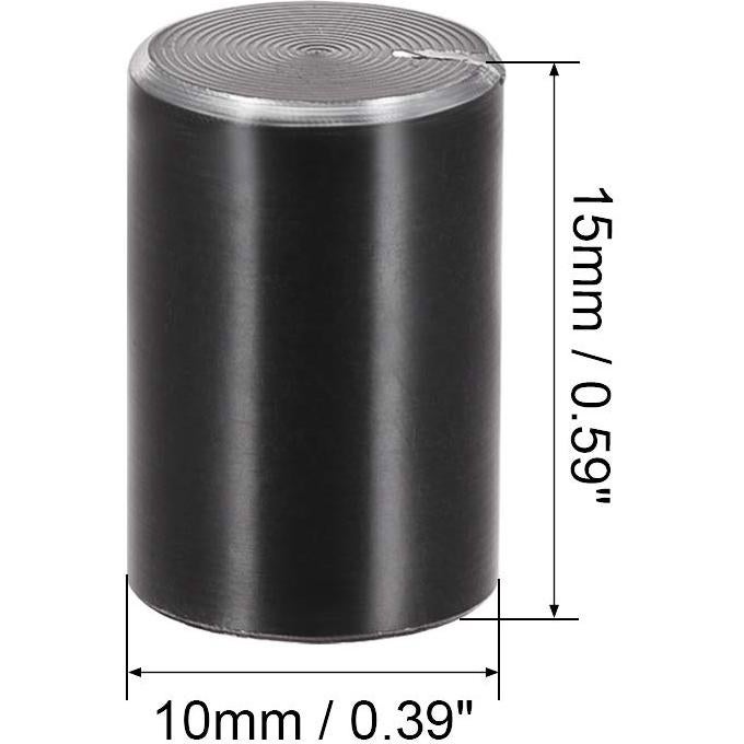 Perilla de Potenciómetro uxcell 10mmx15mm Aluminio Negro 5 Pcs