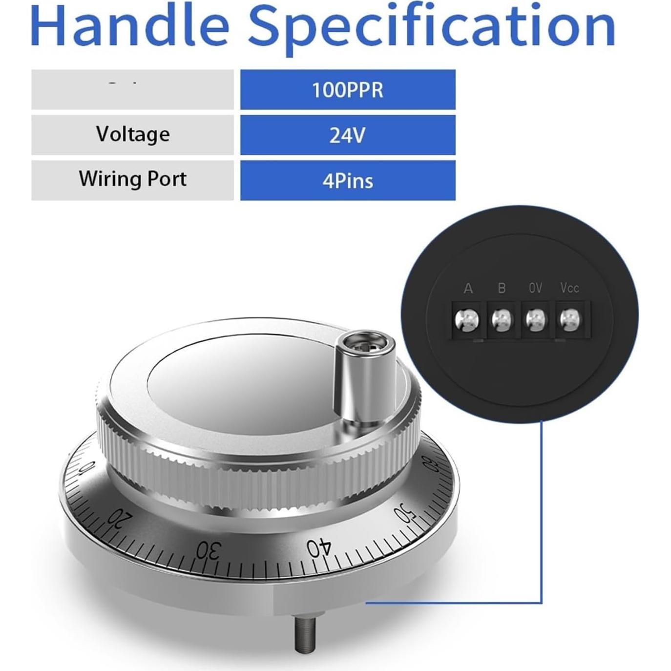 Rueda de Mano Electrónica CNC 60mm KVTVKEGGDW 24V 100PPR