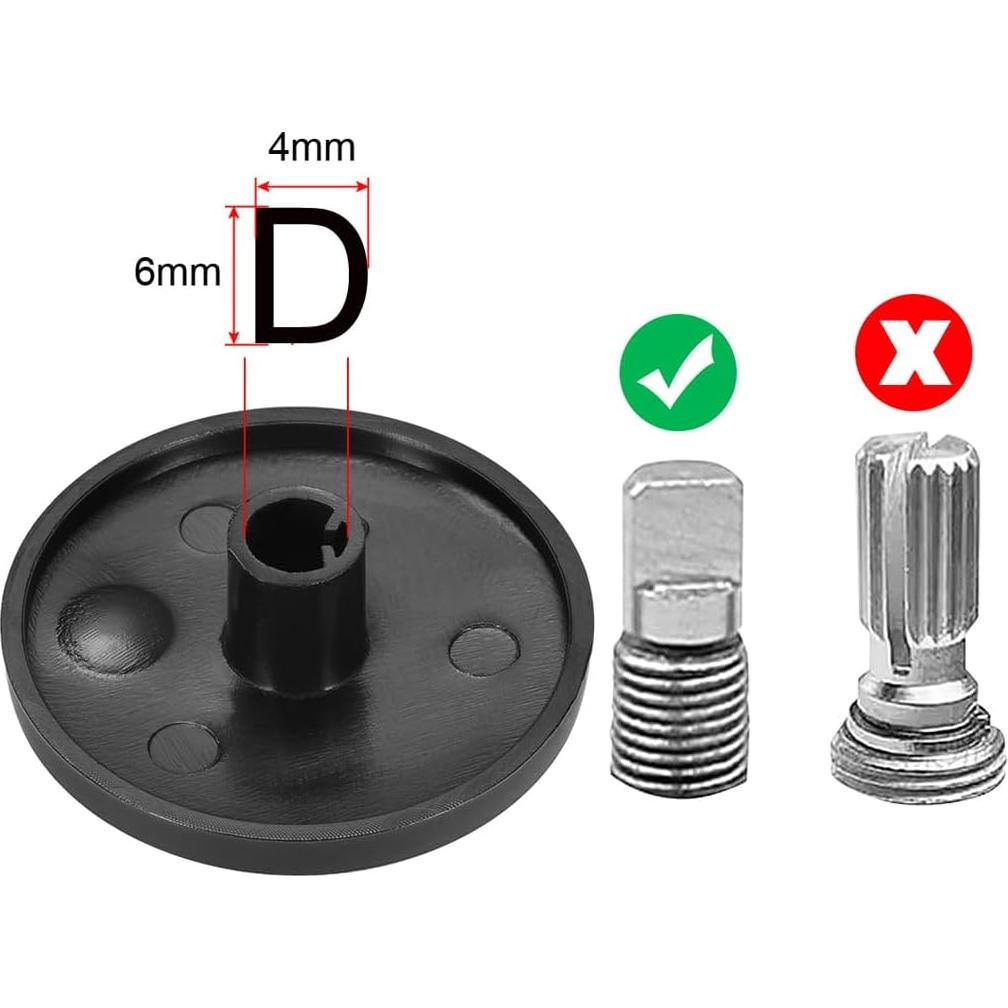 Perillas de Control de Potenciómetro uxcell 5 Pcs Tipo D 6mm Negras