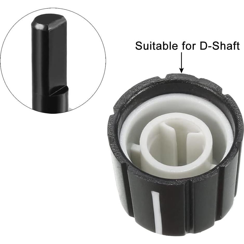 Perillas de Potenciómetro uxcell 20 Pcs 15x13.5mm para Guitarra