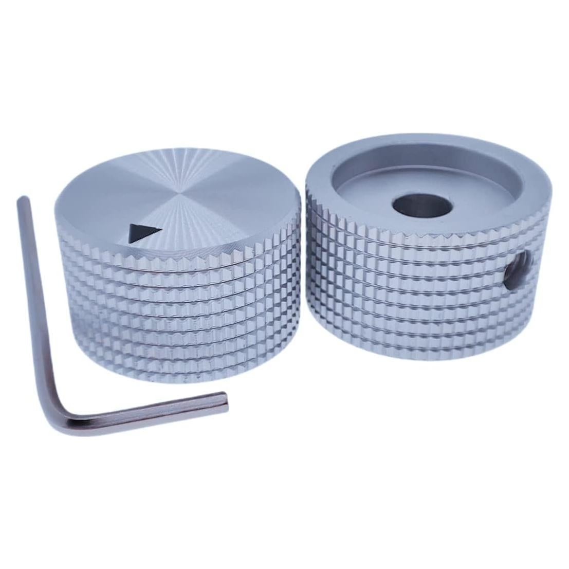 Paquete de 2 Perillas de Control de Aluminio Szliyands Plata