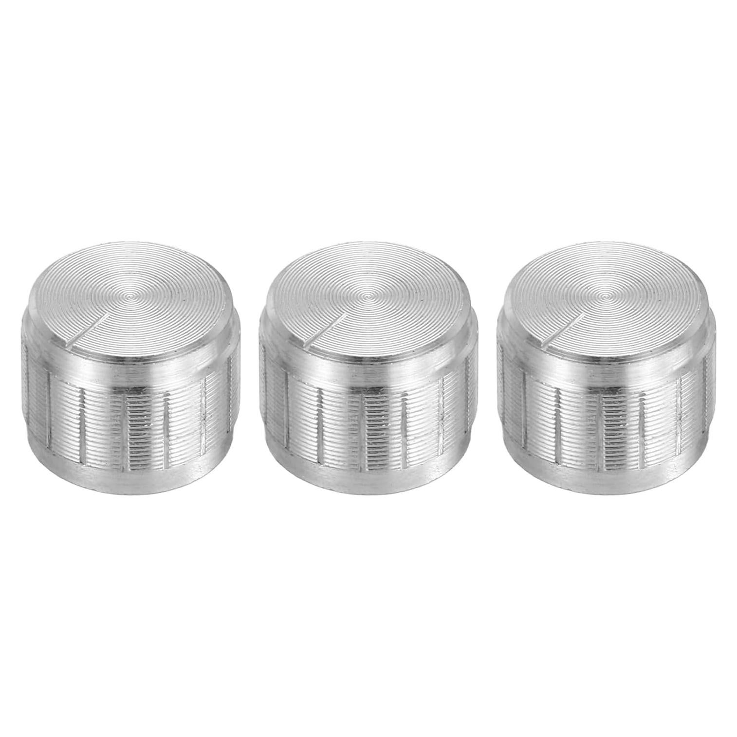 Perilla de Potenciómetro uxcell 3 Pcs Aluminio Plateado 17mmx13mm