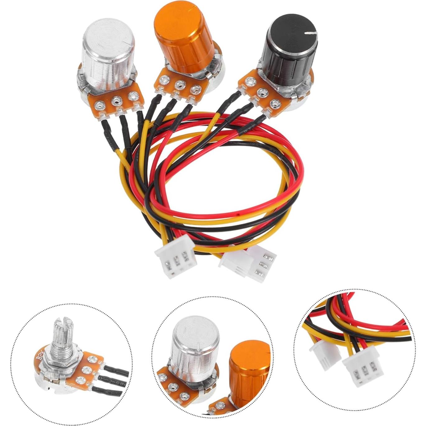 Set de 3 Potenciómetros Rotativos Zerodeko WH148 con Cable