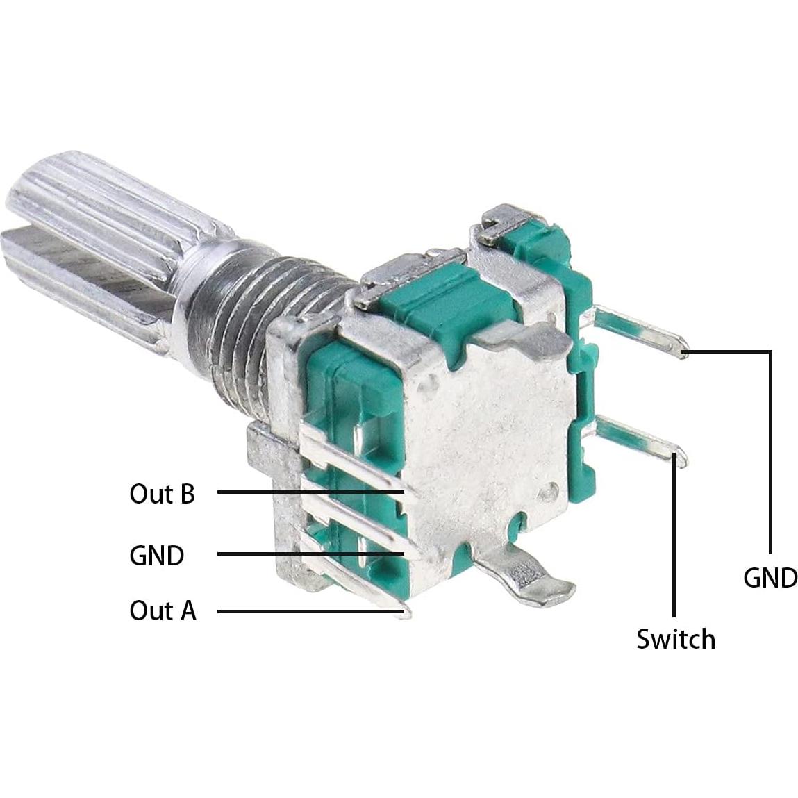 Kit de 5 Codificadores Rotativos EC11 360 Grados con Perilla