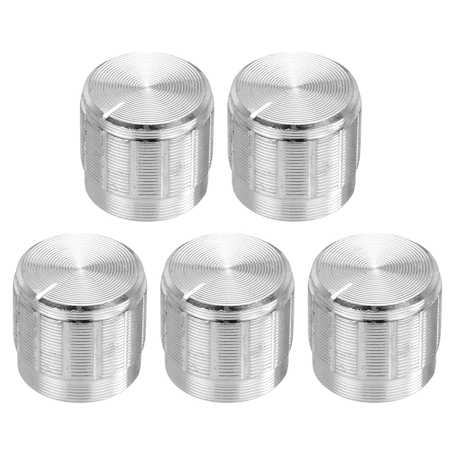 Perilla de Potenciómetro uxcell 5 Pcs 15mmx13mm Plateada