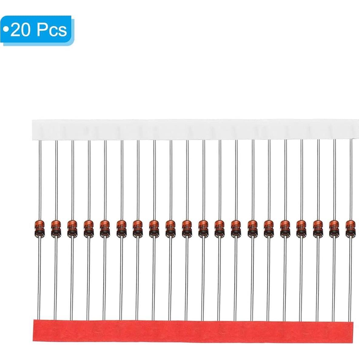 Diodo Zener PATIKIL 20 Pcs 6.2V 1W DO-41 para Experimentos