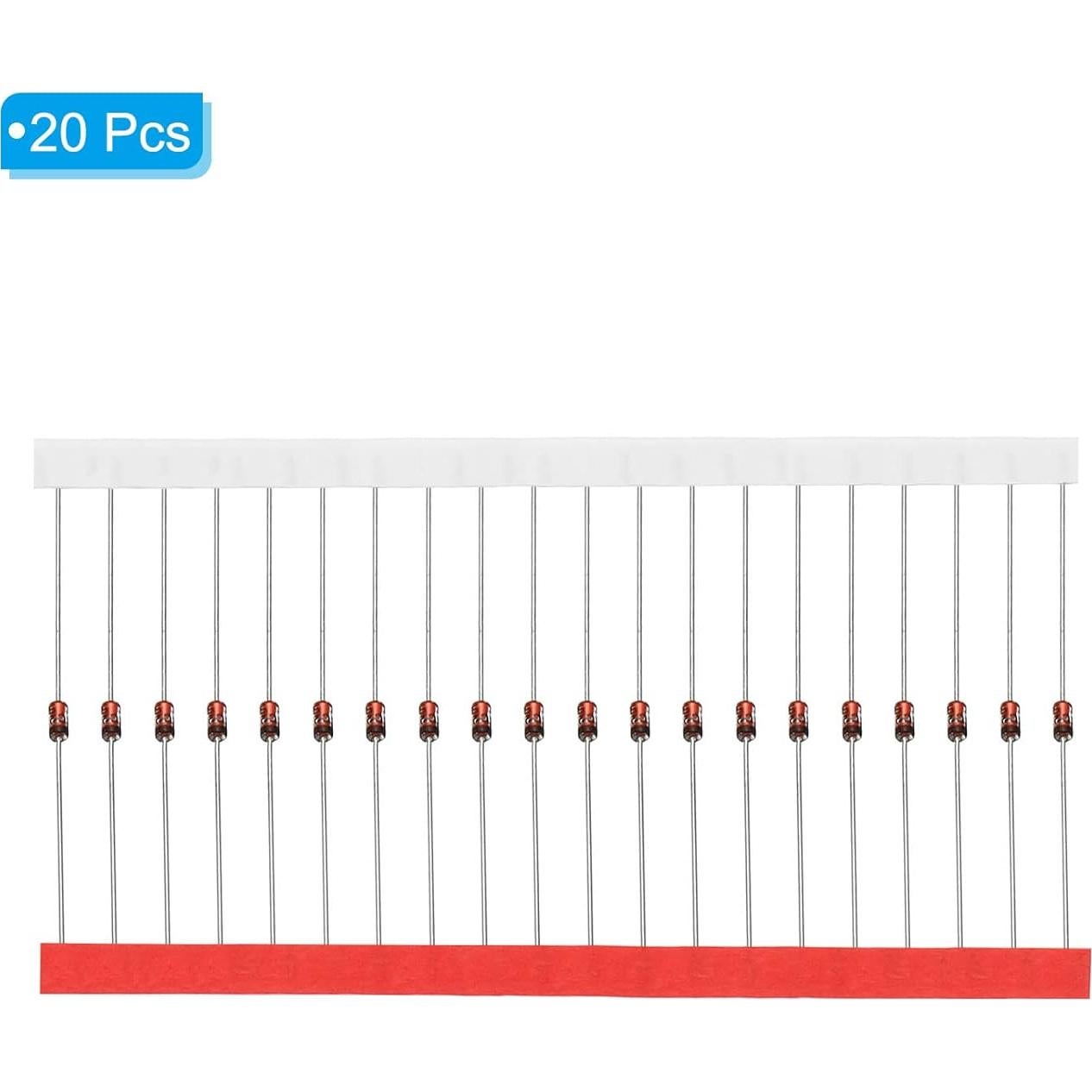 Diodo Zener PATIKIL 20 Pcs 2V 0.5W DO-35 para Experimentos