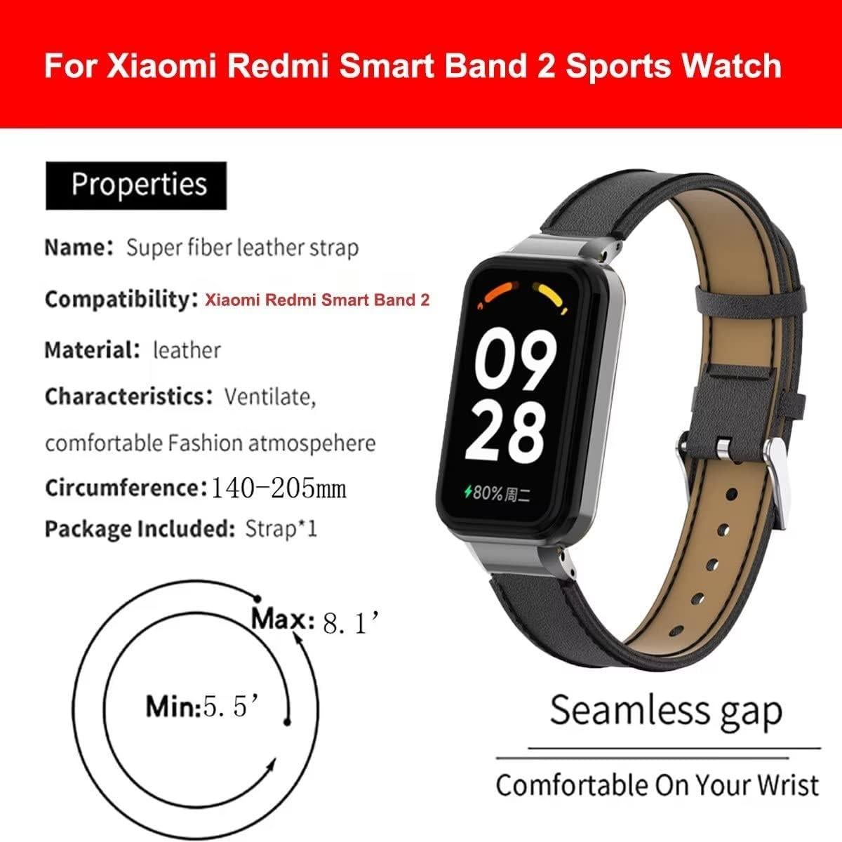 Correa de Cuero para Xiaomi Redmi Band 2 y Smart Band 8