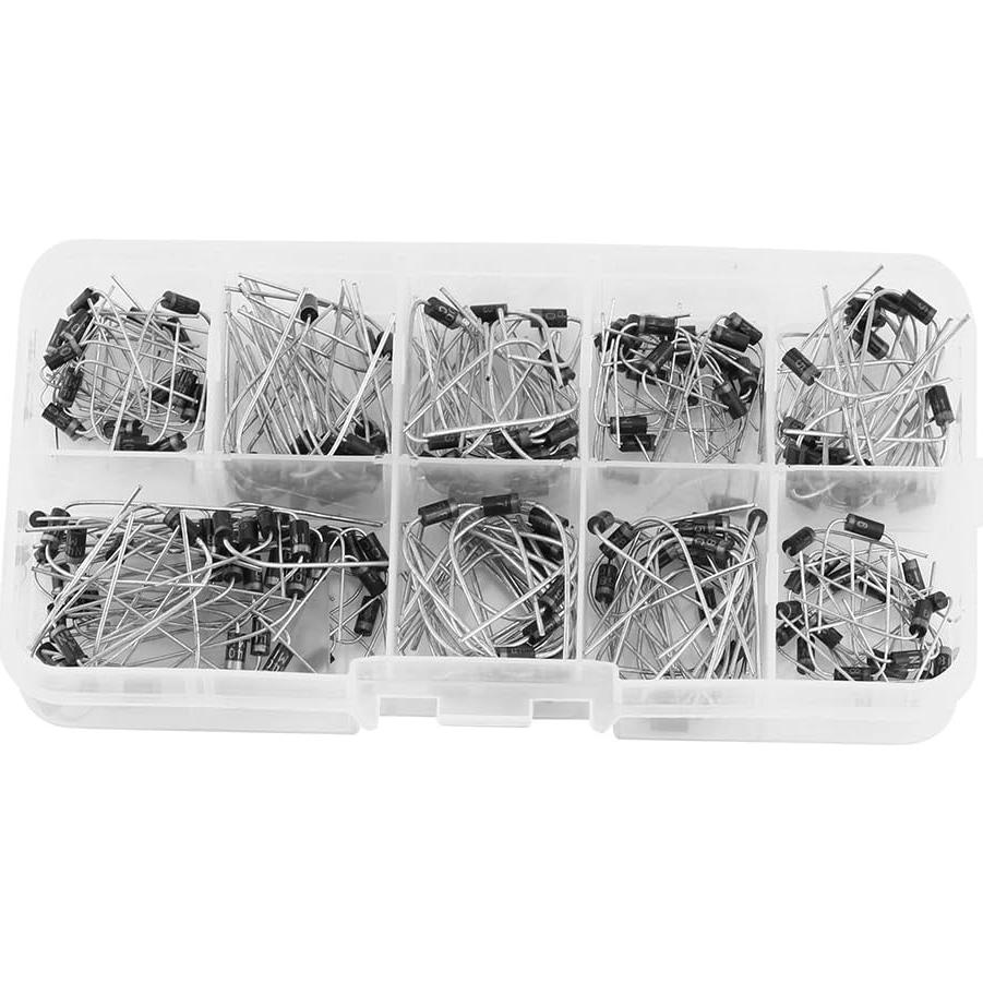 Kit de Diodos Hilitand 200 Pcs 1N4001 a 1N5819 con Estuche