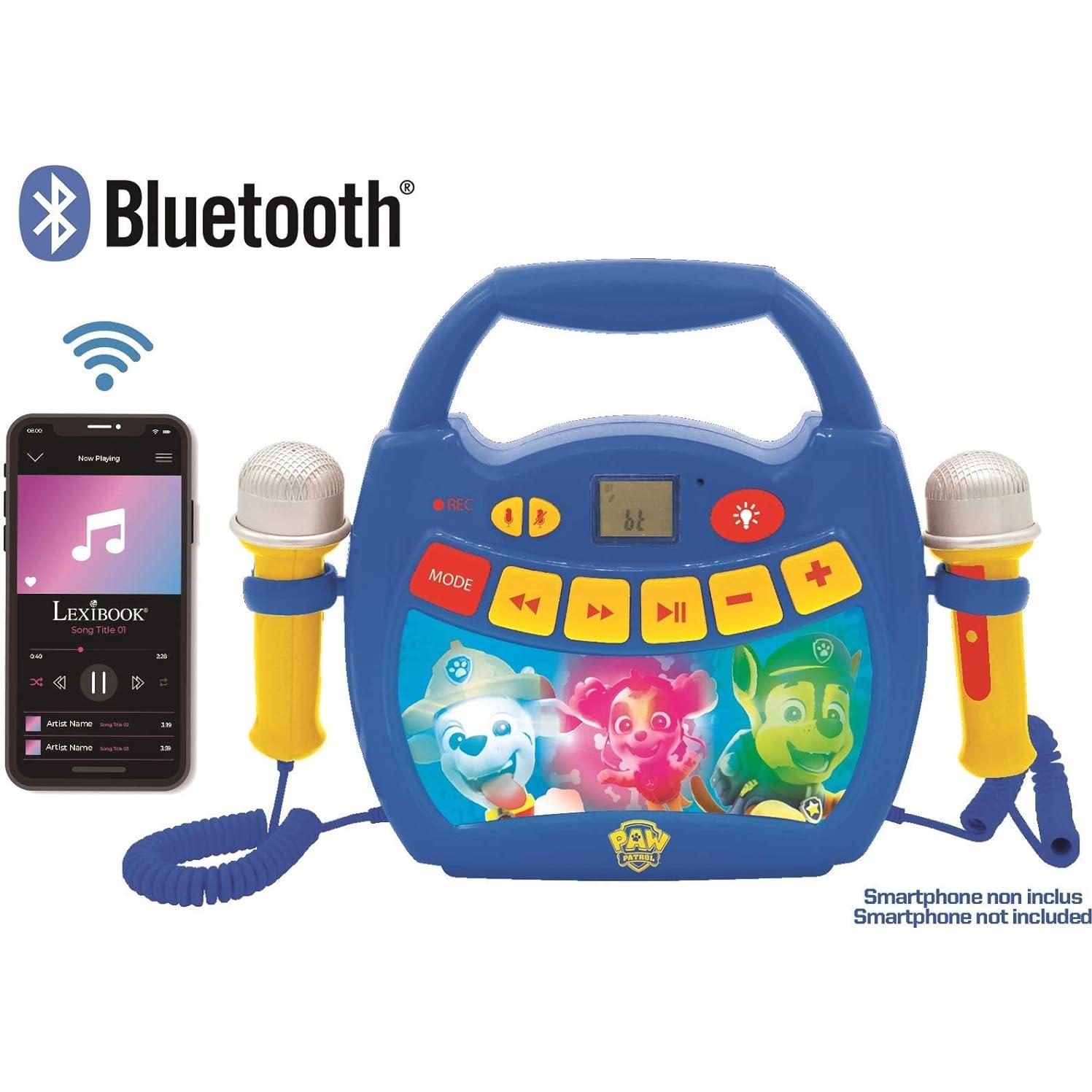 Reproductor Karaoke Paw Patrol Lexibook Bluetooth 0.54kg