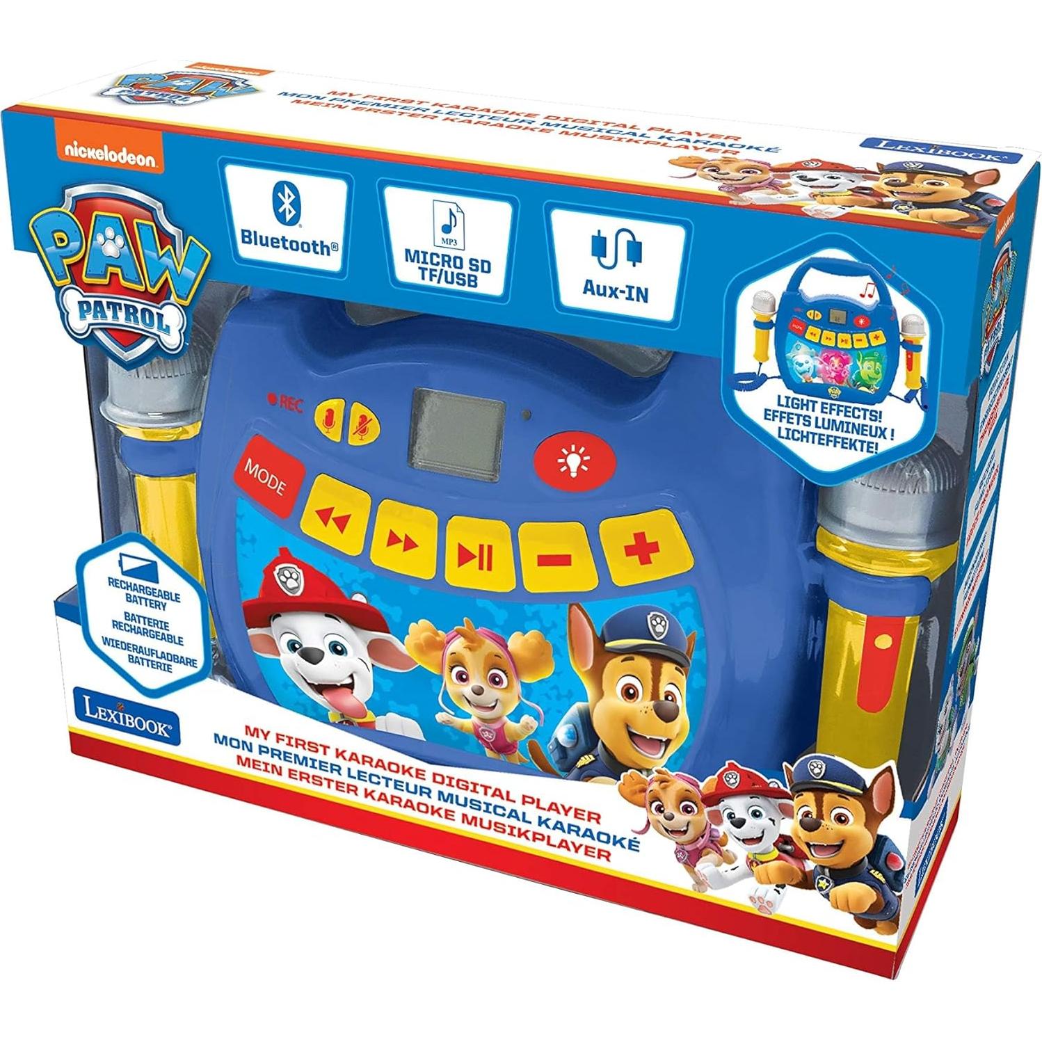 Reproductor Karaoke Paw Patrol Lexibook Bluetooth 0.54kg
