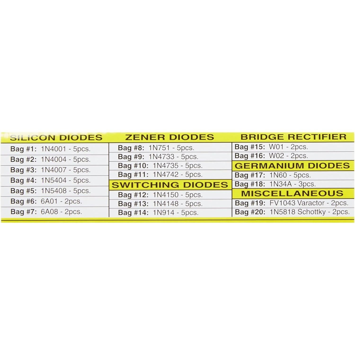 Kit de 80 Piezas de Diodos Elenco DIOK-80