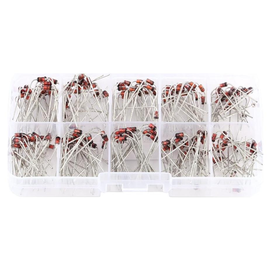 Kit de Diodos Reguladores Hilitand 200pcs 10 Valores 1N4728-1N4737