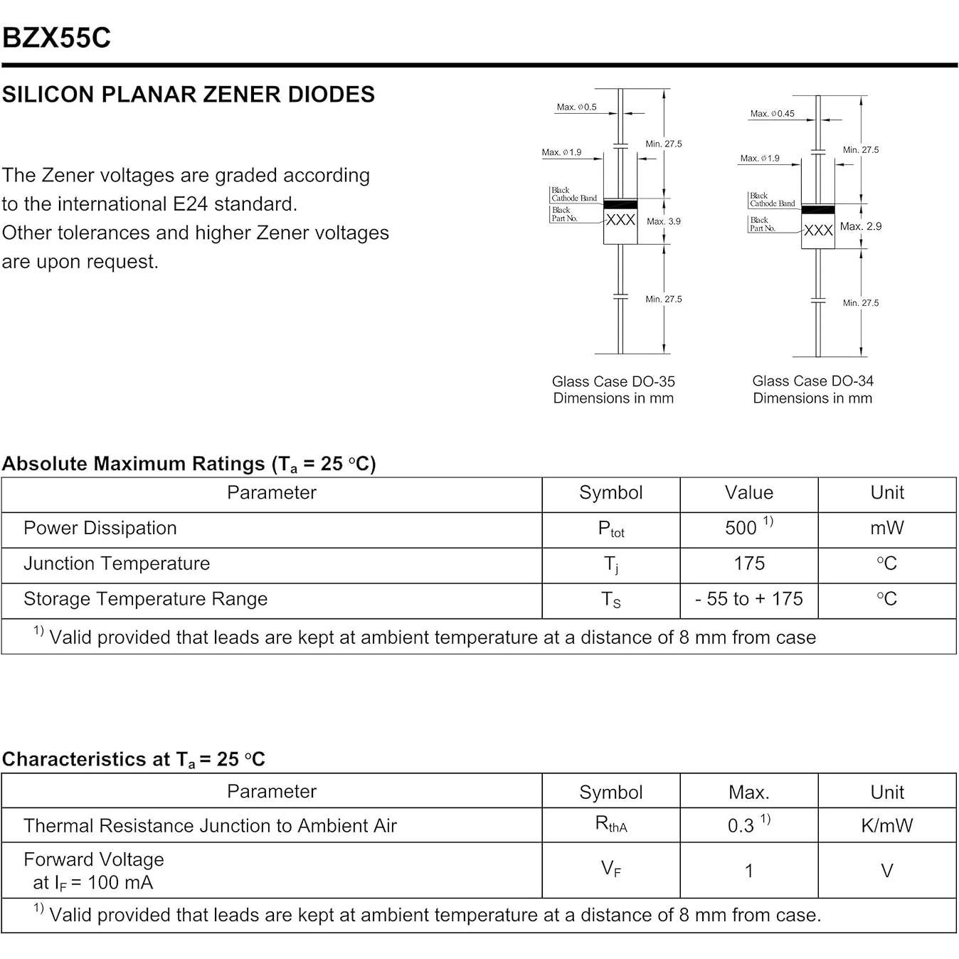 Kit de Diodos Zener 0.5W 680PCS 34 Valores HUABAN