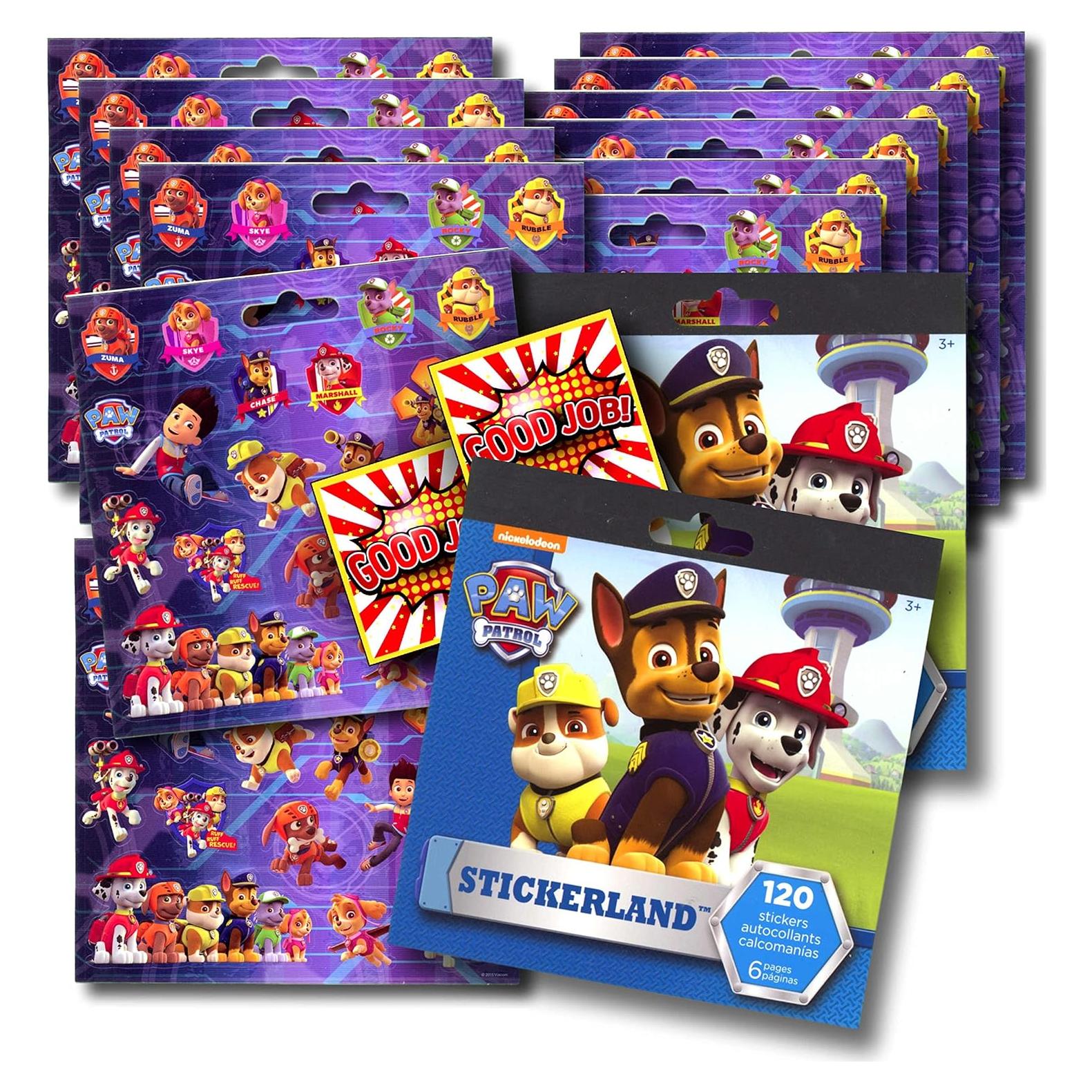 Stickers de Fiesta PAW Patrol - 12 Hojas y 240 Stickers