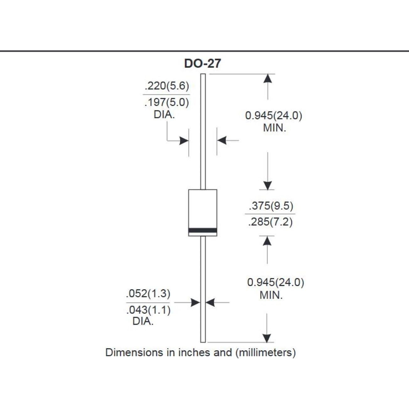 50 Diodos Rectificadores 1N5400 Bridgold 3A 50V DO-27