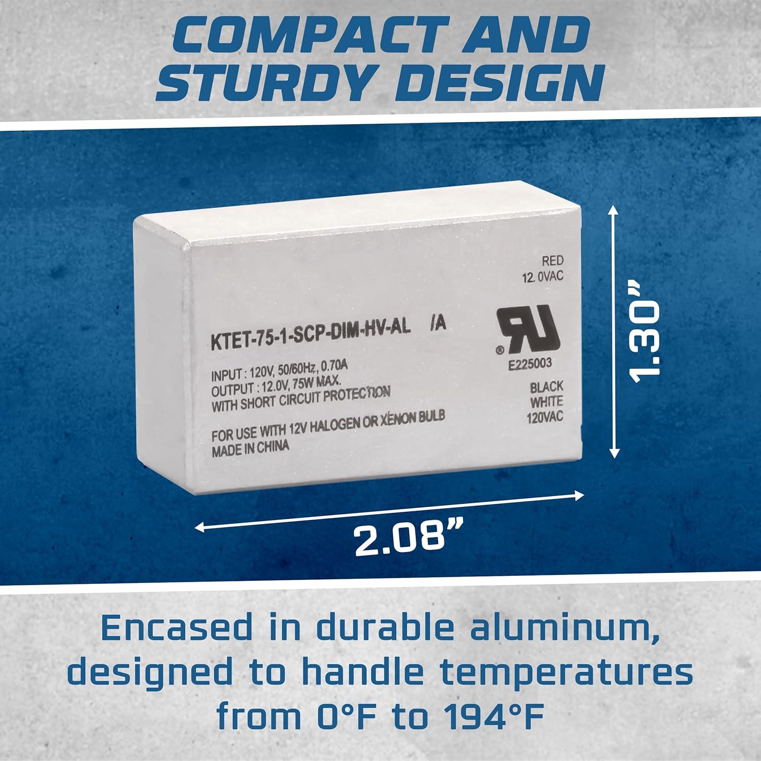 Transformador Electrónico Regulable OHLECTRIC 75W 120V a 12V