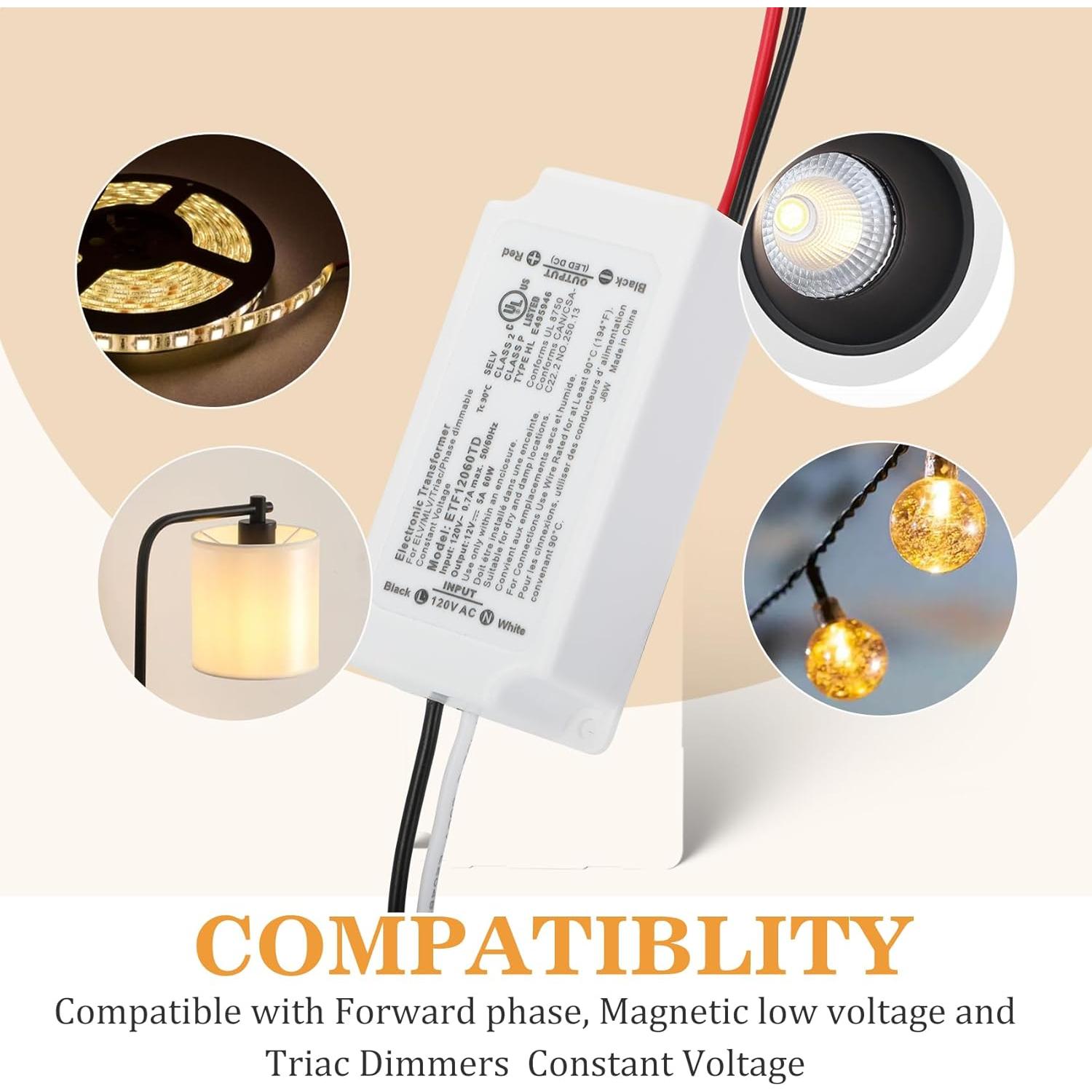 Controlador LED Regulable 12V 60W Vanesa - Transformador Triac