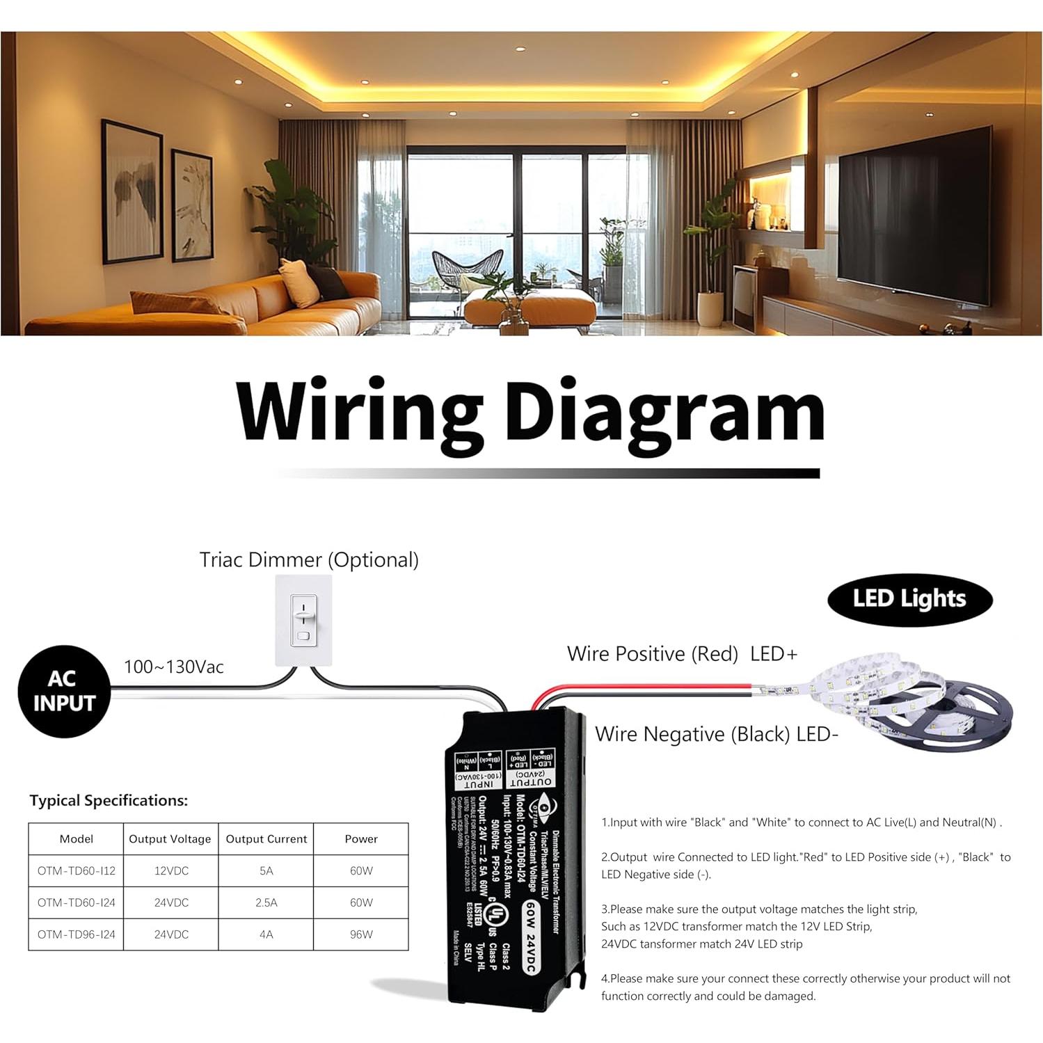 Controlador LED Regulable 60W 24V Ottima - Triac ELV MLV