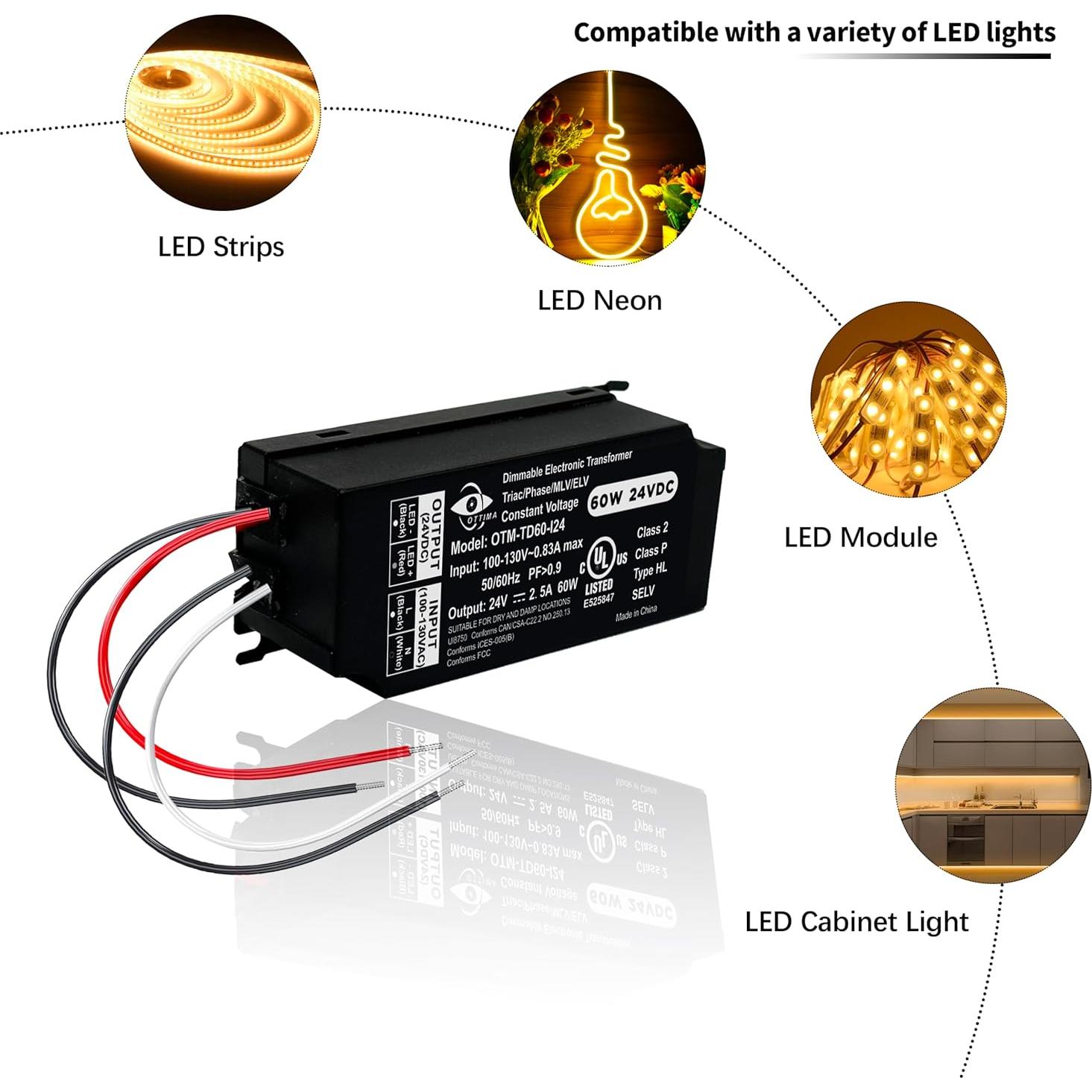 Controlador LED Regulable 60W 24V Ottima - Triac ELV MLV