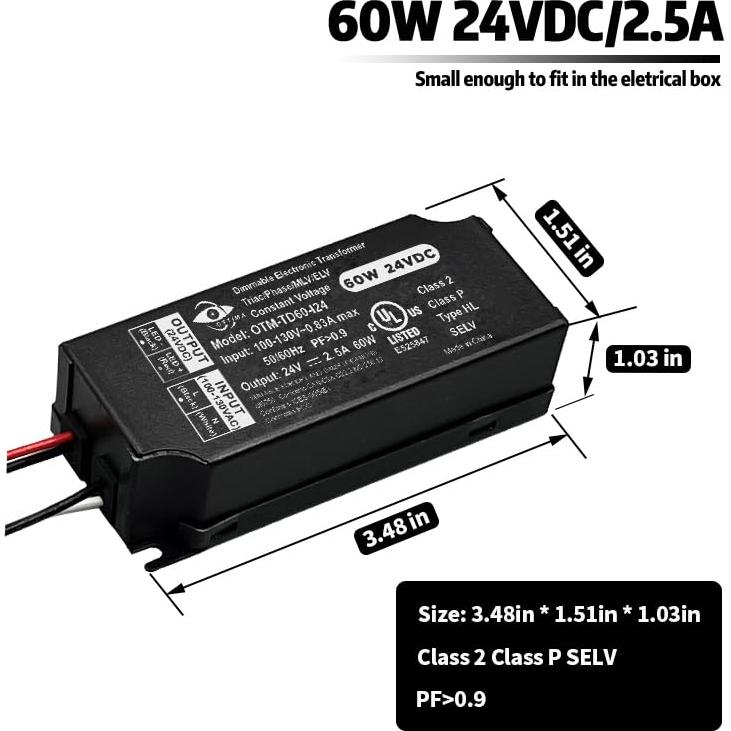 Controlador LED Regulable 60W 24V Ottima - Triac ELV MLV