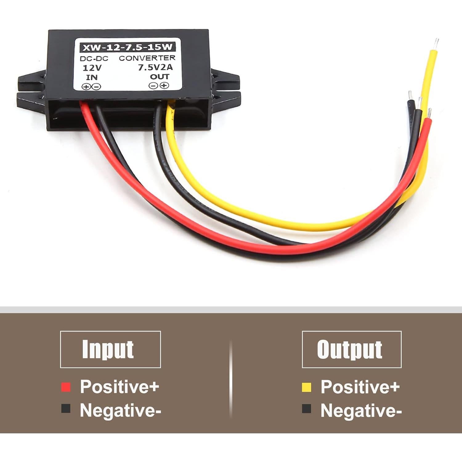 Convertidor DC 12V a 7.5V 2A 15W uxcell Módulo de Alimentación