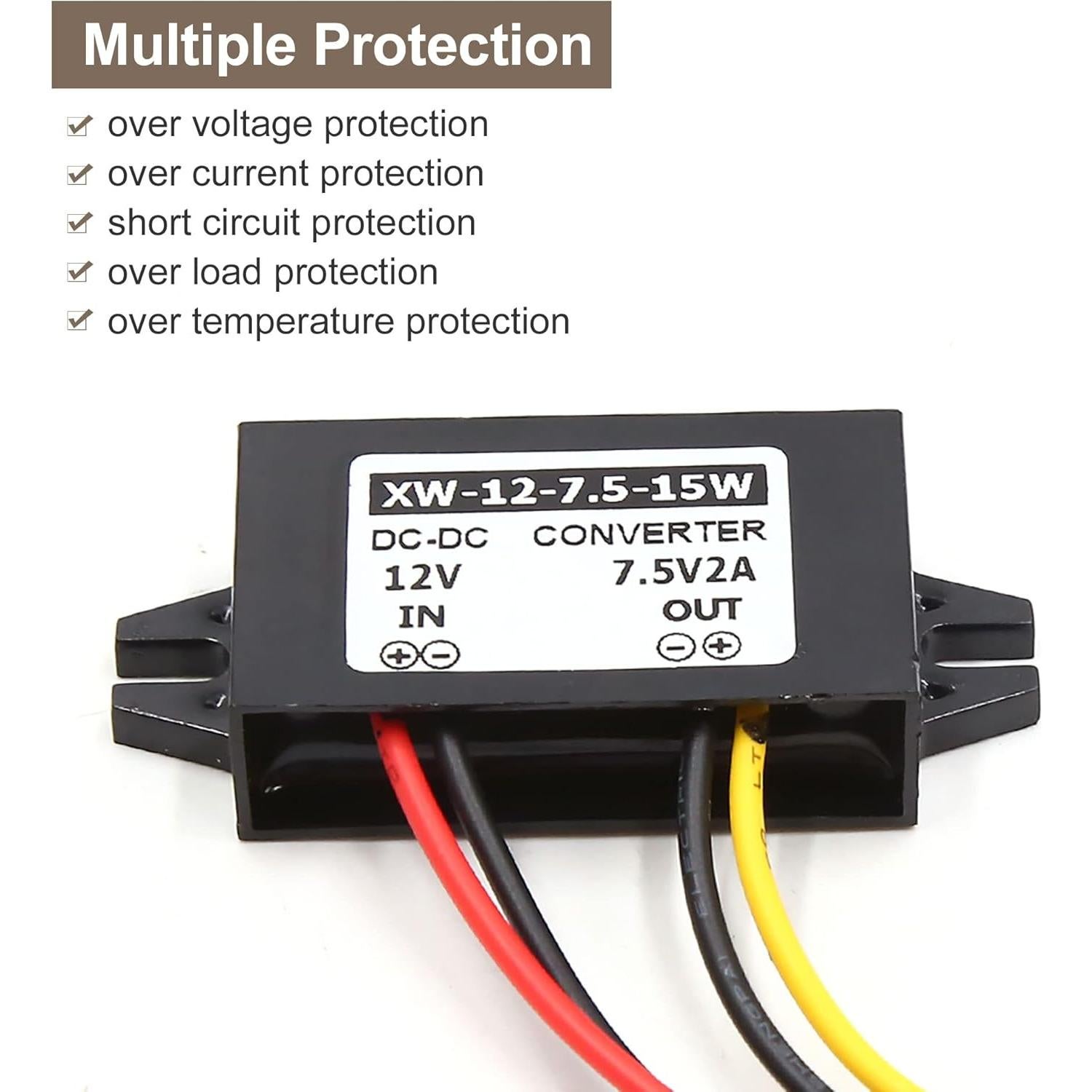 Convertidor DC 12V a 7.5V 2A 15W uxcell Módulo de Alimentación