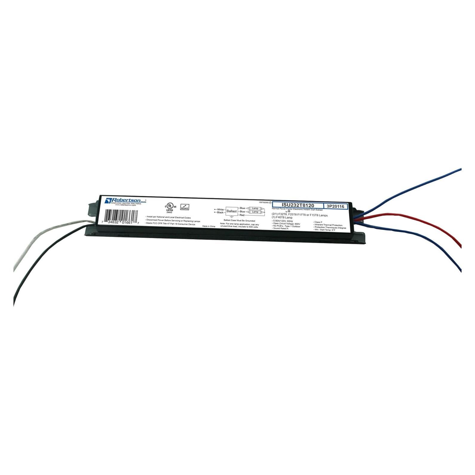 Balasto Electrónico Fluorescente Robertson ISU232T8120 32W 120V