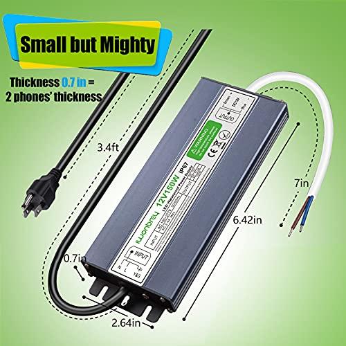 Transformador LED 150W IP67 12V 12.5A Adaptador de Alimentación