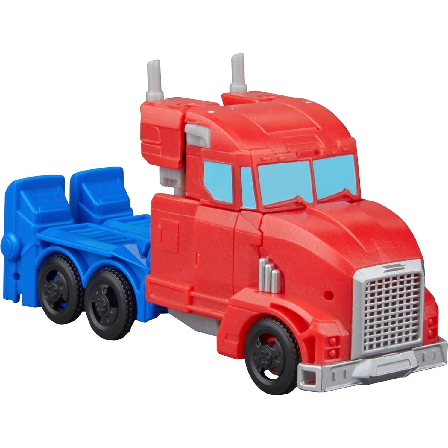 Transformers EarthSpark Optimus Prime Remolque de Batalla 2 en 1