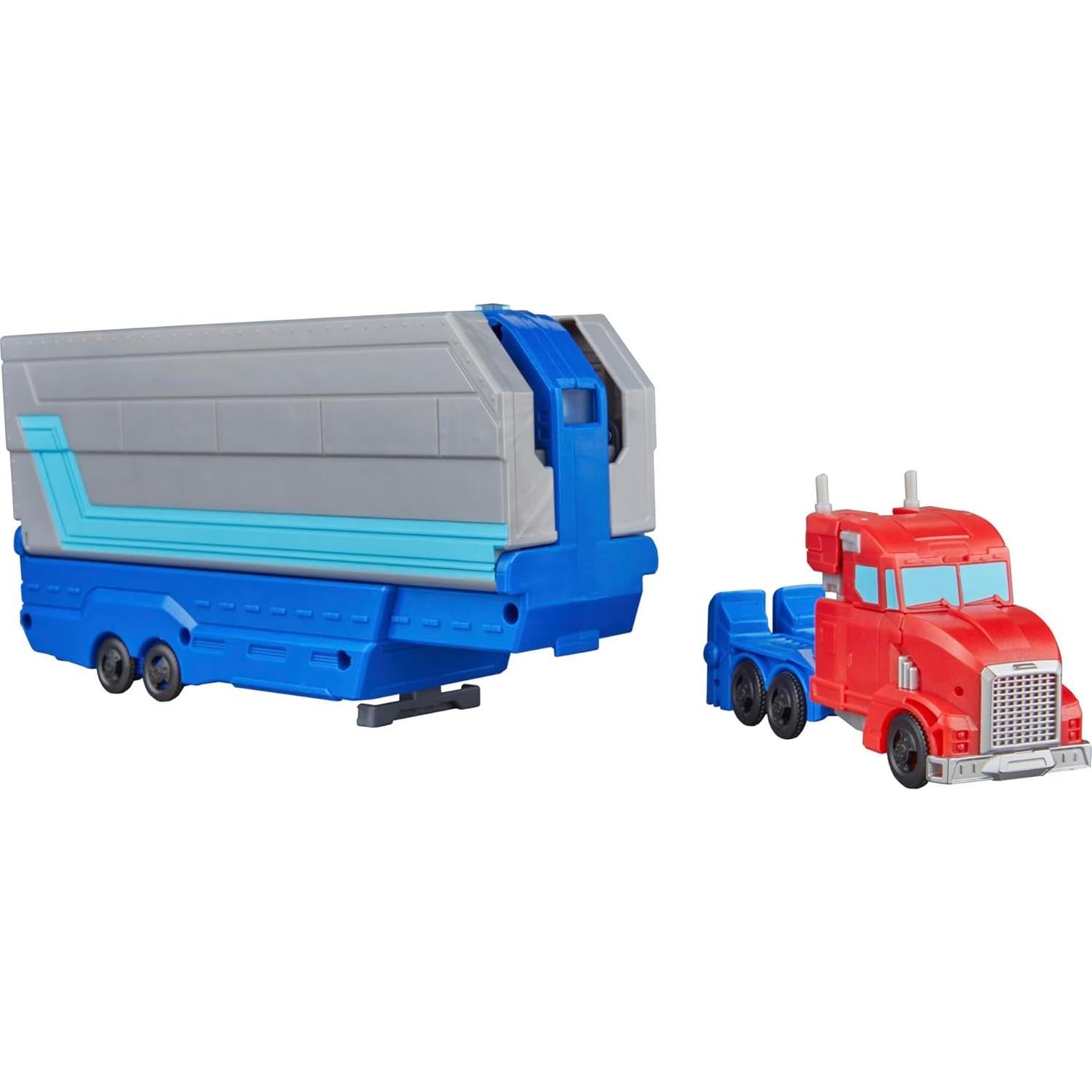 Transformers EarthSpark Optimus Prime Remolque de Batalla 2 en 1