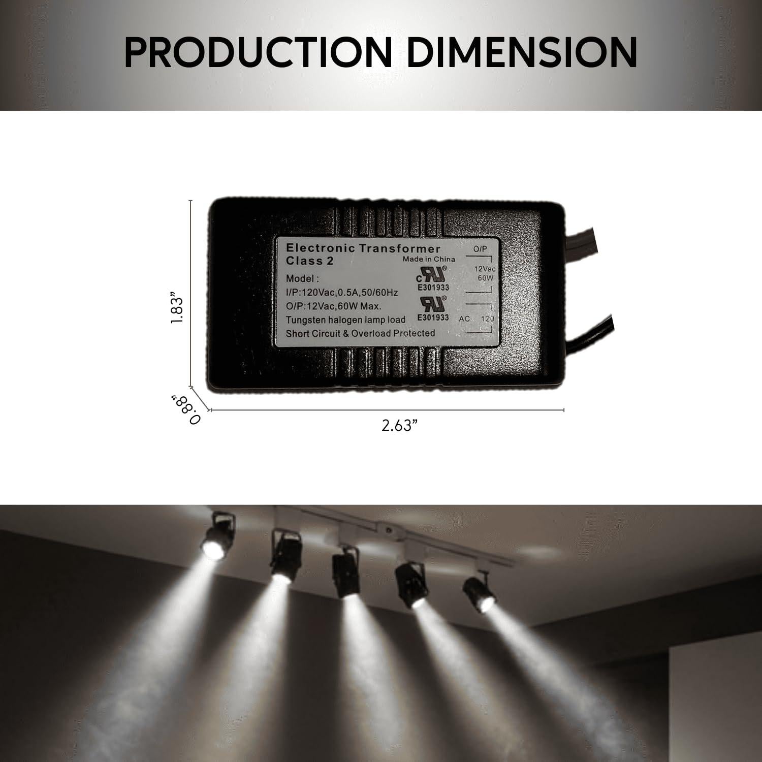 Transformador Halógeno 60W Ironsmith - Protección Cortocircuito