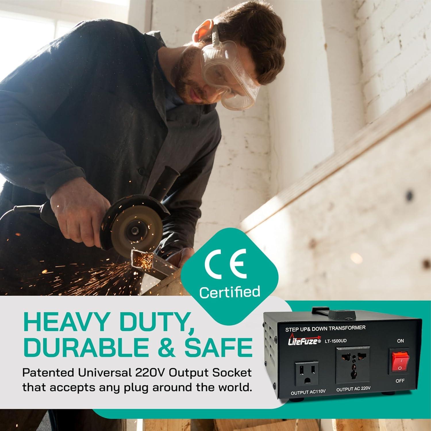 Transformador Convertidor de Voltaje LiteFuze LT-1500UD 1500W