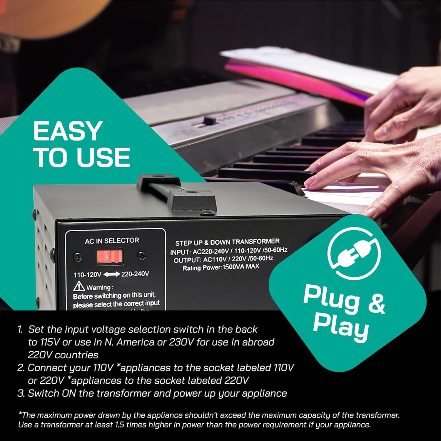 Transformador Convertidor de Voltaje LiteFuze LT-1500UD 1500W