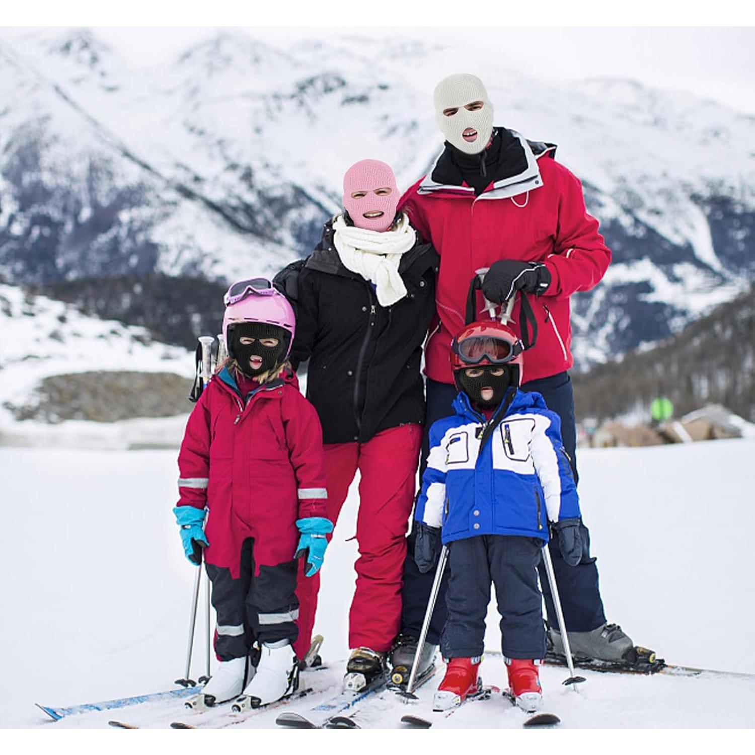 Máscara de Invierno Tejida 3 Agujeros Cálida para Adultos